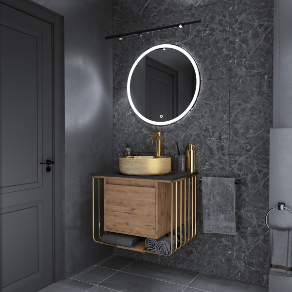 Раковина накладная Grossman GR-5010GG (355х355х115) золото